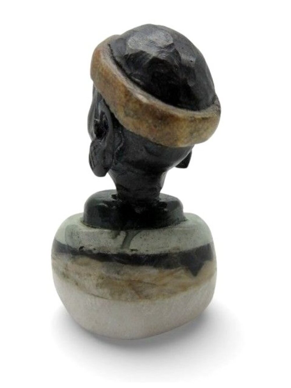 Small Stone Bust Set Hand Carved in South Africa 3.5" and 2.7" - Picture 6 of 12